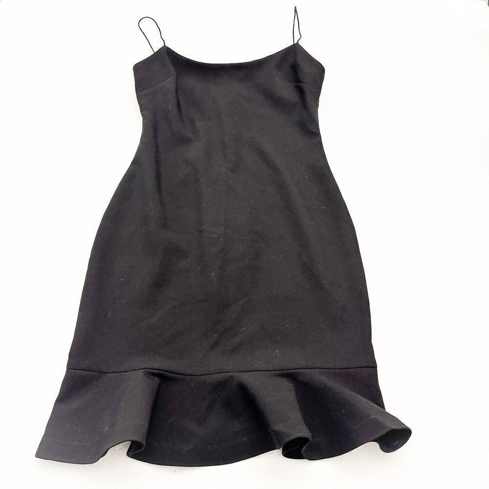 LIkely Black Spaghetti Strap Flutter Hem Casual Dress Size Small